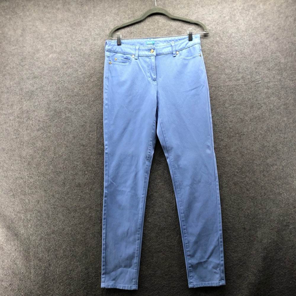 J.McLaughlin Stretch Color Denim Jeans Ankle Pants Womens 8 Periwinkle Blue Slim